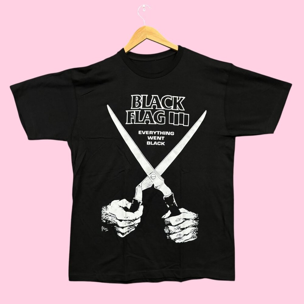Black Flag Everything Went Punk Rock Band Tee L